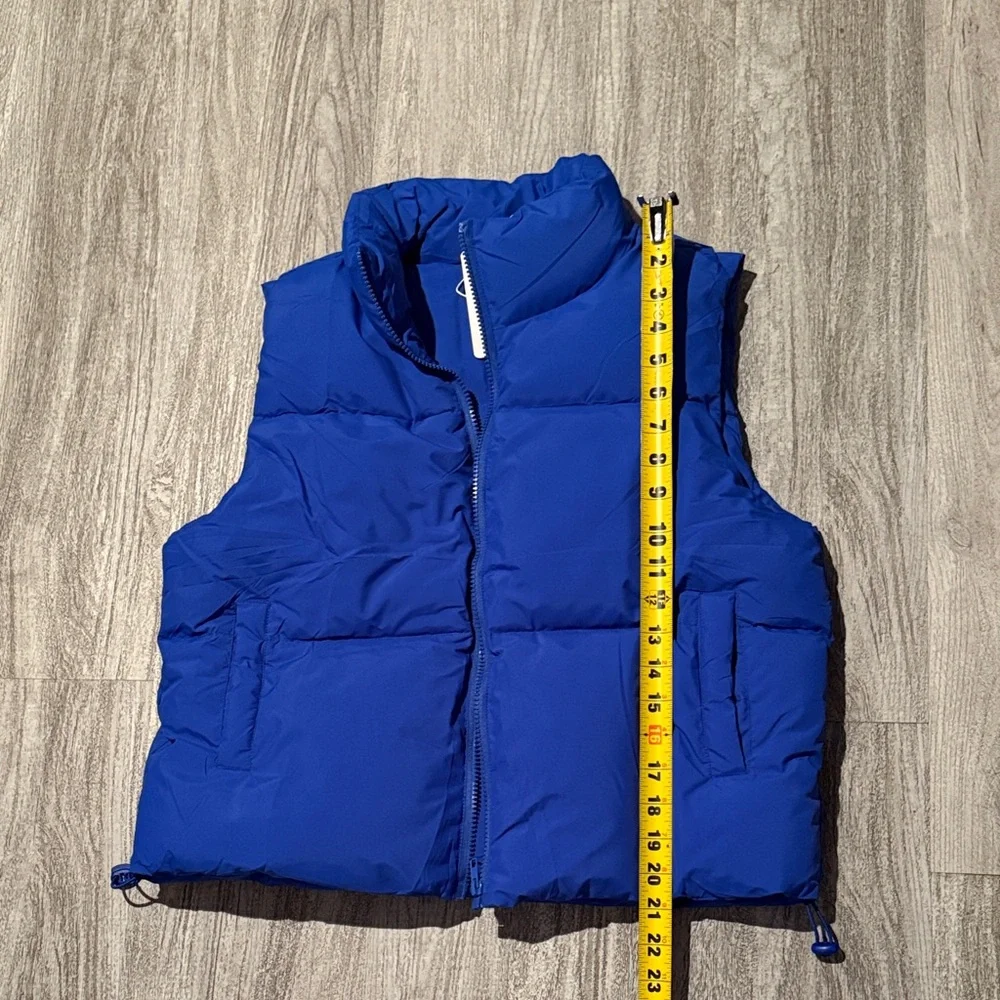 Royal Blue Puffer Vest - Women's Sleeveless Jacket - Picture 11 of 14